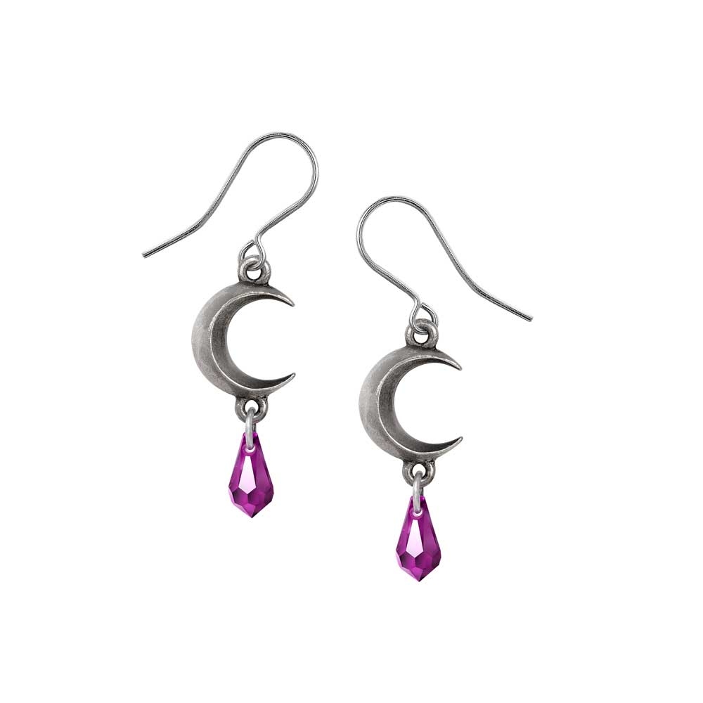 Alchemy - Tears of the Moon Amethyst Earrings - Silver coloured